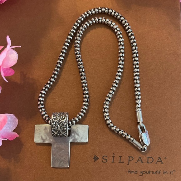 Silpada Sterling Silver Necklace & Cross pendant - Picture 2 of 16